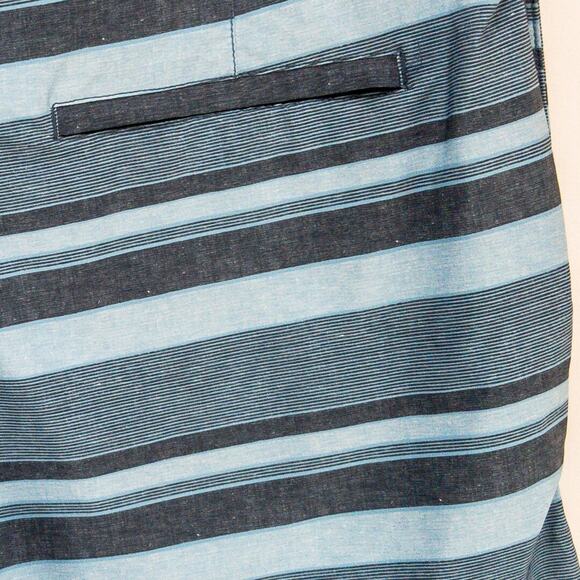 Travis Mathew Swim Boardshorts Mens 34W 10'' Inseam Blue Striped Unlined Pockets - Picture 10 of 11